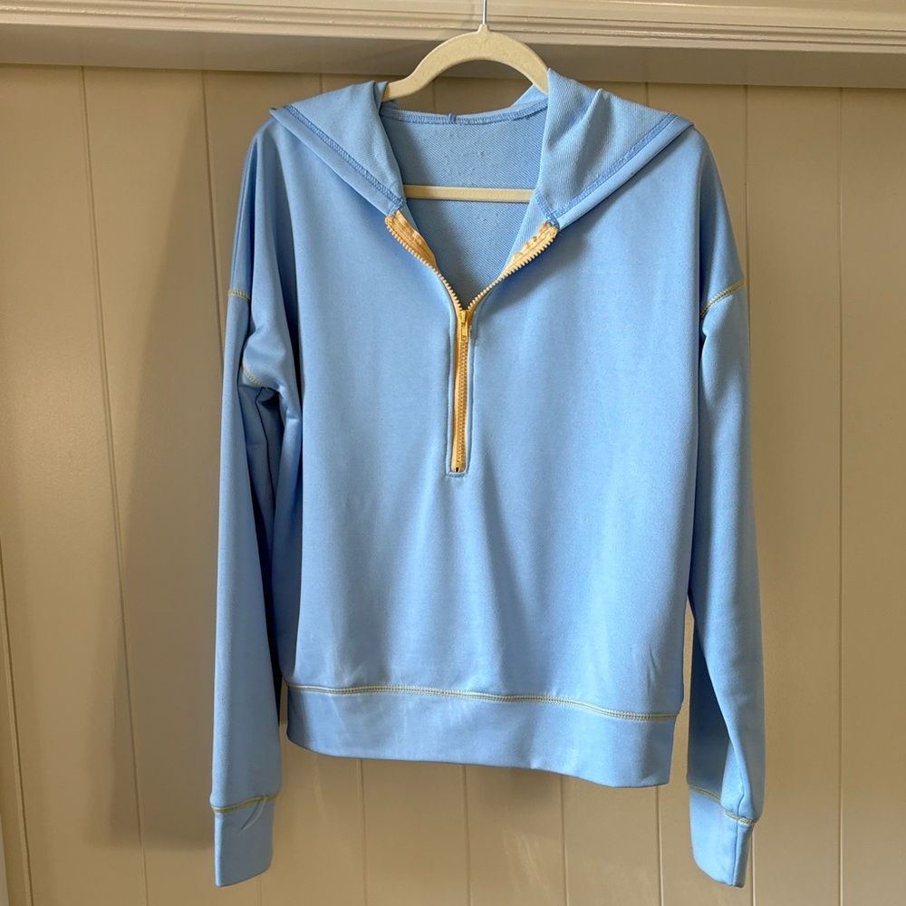 Light Blue Women’s Hoodie Sweatshirt, Medium